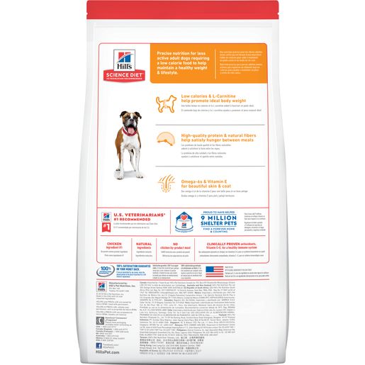 Hill's Science Diet Adult Light Dry Dog Food, Chicken Meal & Barley, 30 lb Bag