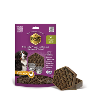 Yummy Combs Dental Flossing Treats for Extra-Large Dogs 100lbs+ (6 Count) - Dog Dental Chews & Treats 1