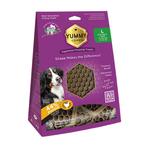 Yummy Combs Dental Flossing Treats for Large Dogs 51-100lbs - 9 Chews - Dog Dental Chews & Treats 1