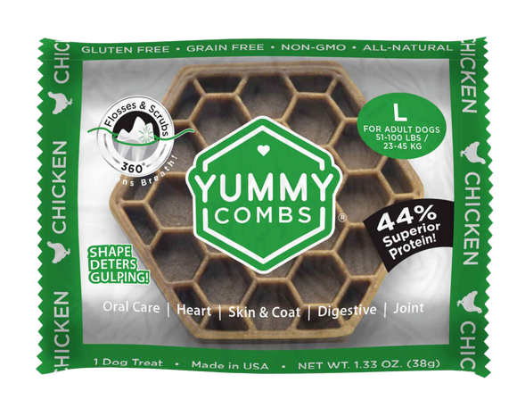 Yummy Combs Dental Flossing Treats for Large Dogs 51-100lbs - Single Chew - Dog Dental Chews & Treats 9