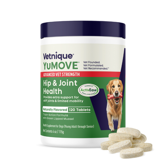 YuMOVE PLUS Joint Supplement Extra-Strength Tablets for Dogs - 120 Tablets (For Large & Extra Large Dogs) - Dog Hip &