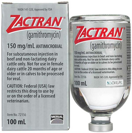 Zactran (Gamithromycin) Injection for Cattle 150 mg/ml - 100ml vial - 1