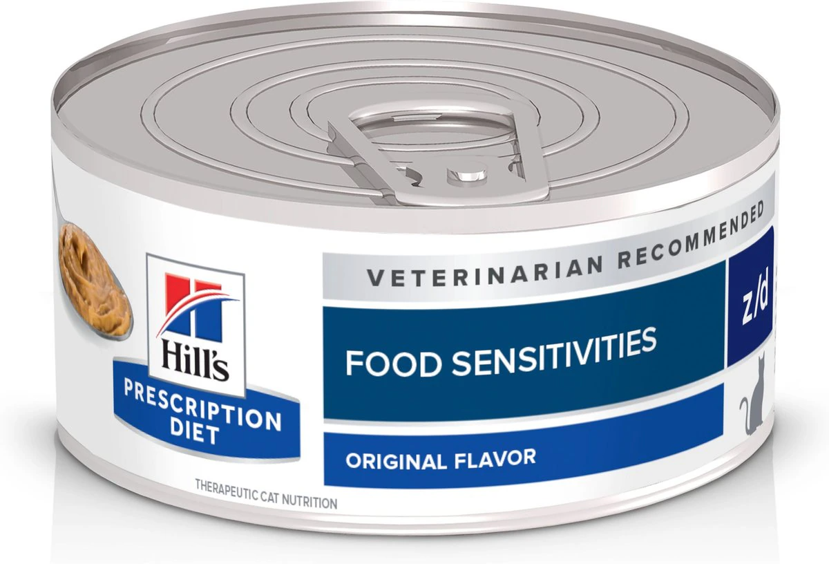 hills food sensitivities z/d cat