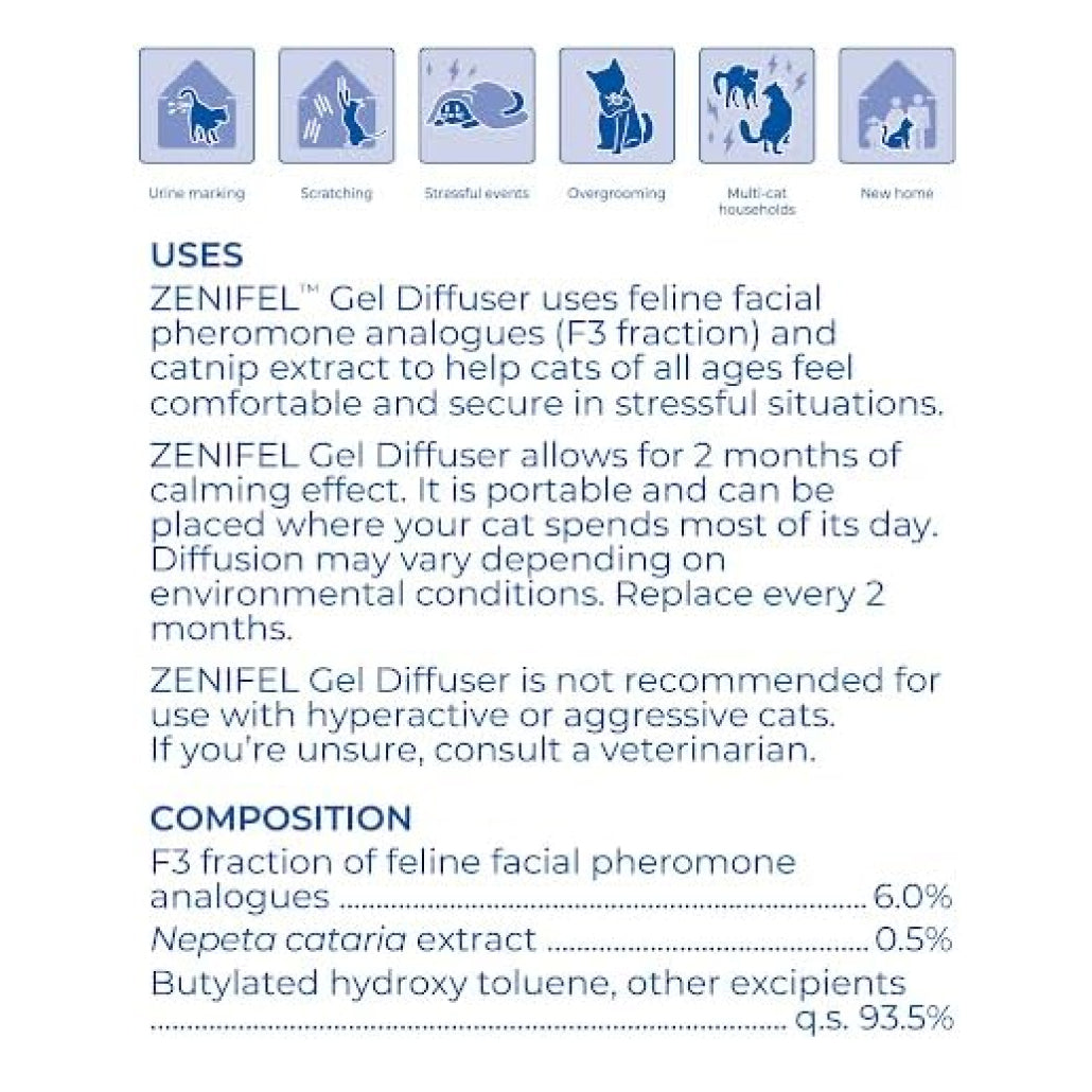 Virbac Zenifel Gel Diffuser for Cat Stress Relief and Relaxation
