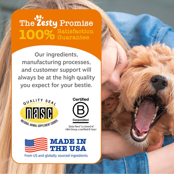 Zesty Paws Advanced Calming Bites Behavior Turkey Flavor Soft Chews for Dogs 60-count - Dog Calming & Anxiety