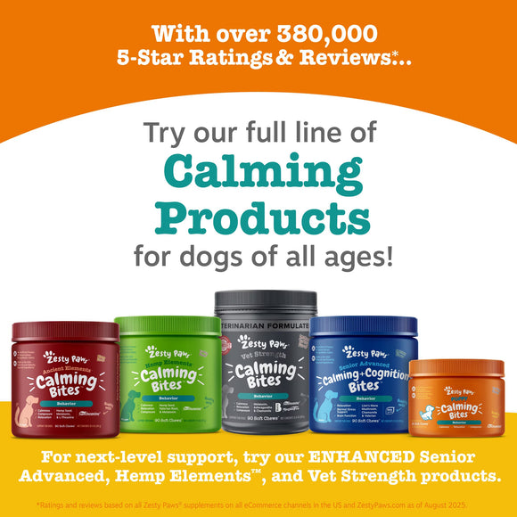 Zesty Paws Advanced Calming Bites Behavior Turkey Flavor Soft Chews for Dogs 60-count - Dog Calming & Anxiety