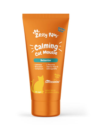 Zesty Paws Calming Chicken Flavor Mousse for Cats 3-oz - Cat Calming & Anxiety Supplements 1