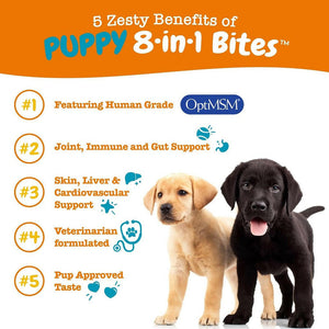 Zesty Paws Puppy Multivitamin Bites Chicken Probiotic Support For Small Dogs (90 ct)
