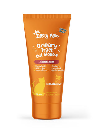 Zesty Paws Urinary Tract Health Chicken Flavor Mousse for Cats 3-oz - Cat Digestive & Probiotics Supplements 1