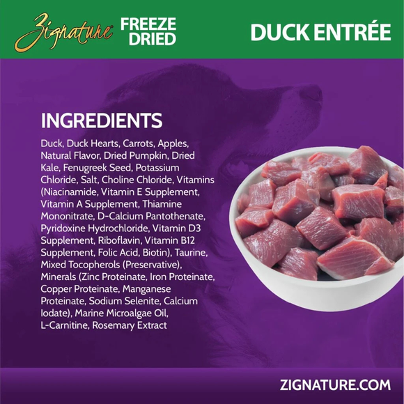 Zignature Duck Entree Freeze-Dried Dog Food - Dog Food 7