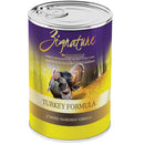 Zignature Turkey Formula dog food can on a white background