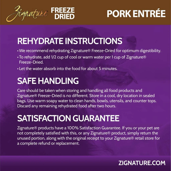 Zignature Pork Entree Freeze-Dried Dog Food - Dog Food 7