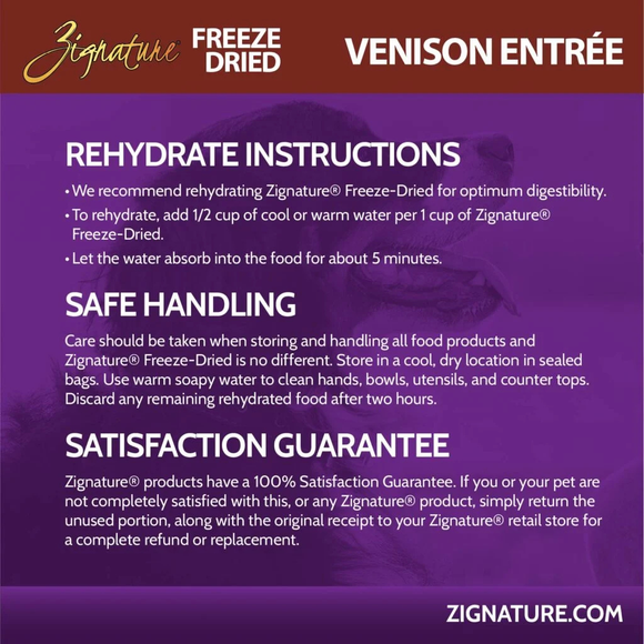 Zignature Venison Entree Freeze-Dried Dog Food - Dog Food 7