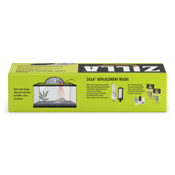 Zilla Low Profile Reptile Terrarium Fixtures Dual - Reptile & Amphibian Habitat Heating & Lighting 3