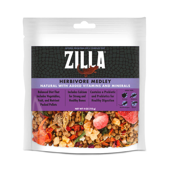 Zilla Medley Diet Herbivore Mix 4-oz - Reptile & Amphibian Food 1