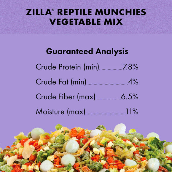 Zilla Reptile Munchies Vegetable Mix 0.7-oz - Reptile & Amphibian Food 6