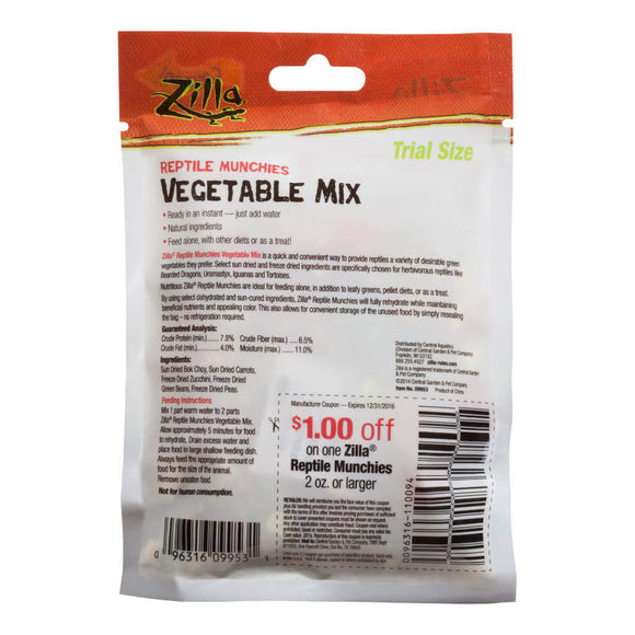 Zilla Reptile Munchies Vegetable Mix 0.7-oz - Reptile & Amphibian Food 9