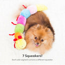 Zippy Paws Caterpillar Rainbow Squeaky Toy For Dog (Large)