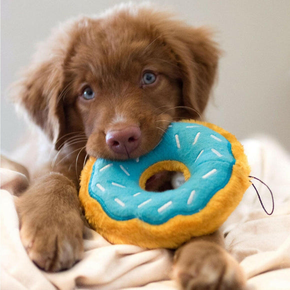 Zippy Paws Donutz Squeaky Plush Toy For Dog (Blueberry)