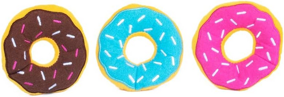 Zippy Paws Miniz Donutz Refills for Hide and Seek Plush Toy for Dogs (Extra Small 3 pack) - Plush Dog Toys 1