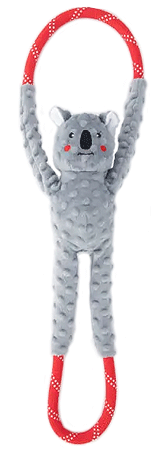 Zippy Paws Monkey RopeTugz Durable Rope Squeaky Chew Toy for Dogs - Koala - Plush Dog Toys 8