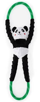 Zippy Paws Monkey RopeTugz Durable Rope Squeaky Chew Toy for Dogs - Panda - Plush Dog Toys 11