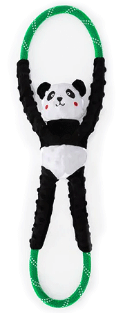 Zippy Paws Monkey RopeTugz Durable Rope Squeaky Chew Toy for Dogs - Panda - Plush Dog Toys 11