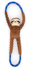 Zippy Paws Monkey RopeTugz Durable Rope Squeaky Chew Toy for Dogs - Sloth - Plush Dog Toys 10