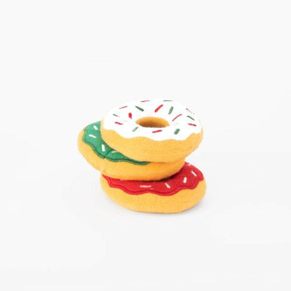 ZippyPaws Holiday Miniz 3-Pack Donutz - Dog Toy 2
