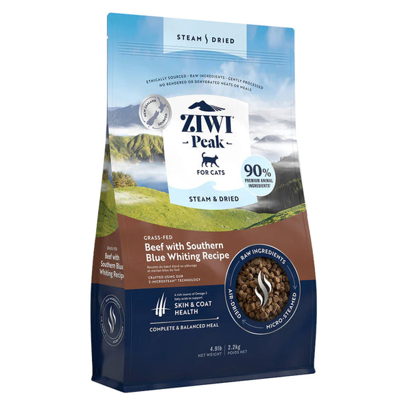 Ziwi Peak Steam & Dried Cat Food - Beef with Southern Blue Whiting / 4.9-lb - Cat Food 6