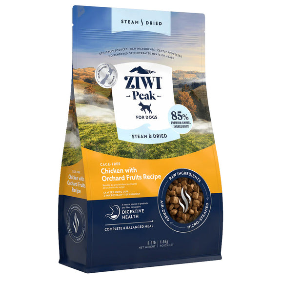 Ziwi Peak Steam & Dried Dog Food - Chicken with Orchard Fruits / 3.3-lb - Dog Food 7