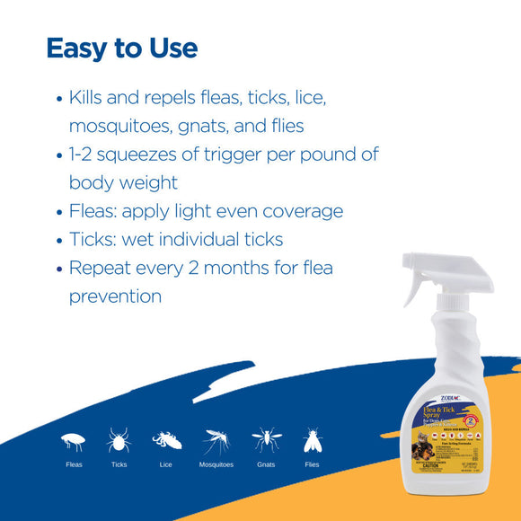 Zodiac Flea & Tick Spray for Dogs Cats Puppies & Kittens 16-oz - Flea & Tick Sprays 3
