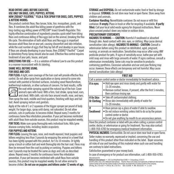 Zodiac Flea & Tick Spray for Dogs Cats Puppies & Kittens 16-oz - Flea & Tick Sprays 5