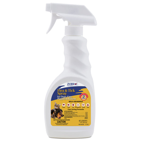 Zodiac Flea & Tick Spray for Dogs Cats Puppies & Kittens 16-oz - Flea & Tick Sprays 1