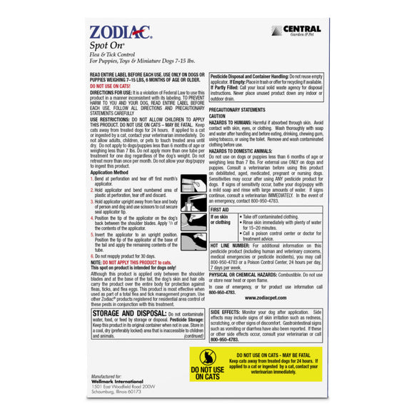 Zodiac Spot On Flea & Tick Control for Dogs & Cats 4-mo supply - Flea & Tick Medication 8