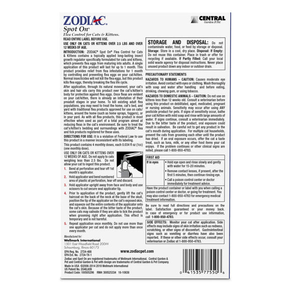 Zodiac Spot On Flea & Tick Control for Dogs & Cats 4-mo supply - Flea & Tick Medication 6