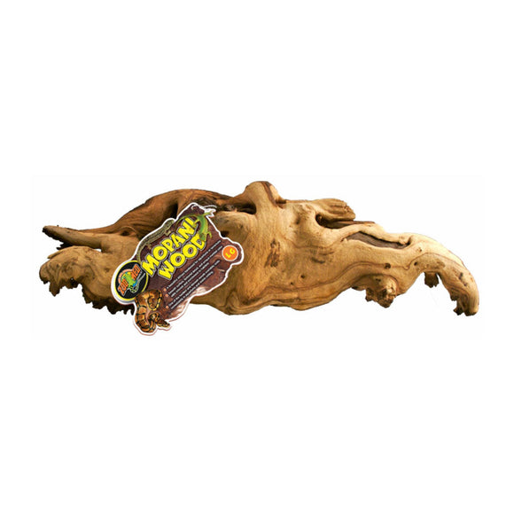 Wooden log with a label on a white background