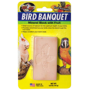Zoo Med Bird Banquet Fruit Formula Mineral Block Beak Conditioner - Large -5 oz - Bird Treats 2