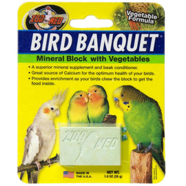 Zoo Med Bird Banquet Vegetable Formula Mineral Block Beak Conditioner - Small -1 oz - Bird Treats 1