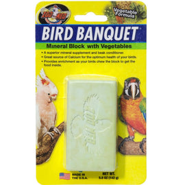 Zoo Med Bird Banquet Vegetable Formula Mineral Block Beak Conditioner - Large -5 oz - Bird Treats 2
