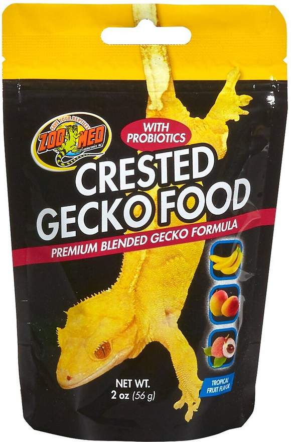 Zoo Med Crested Gecko Premium Blended Tropical Fruit Dry Food - 2-oz - Reptile Food 1
