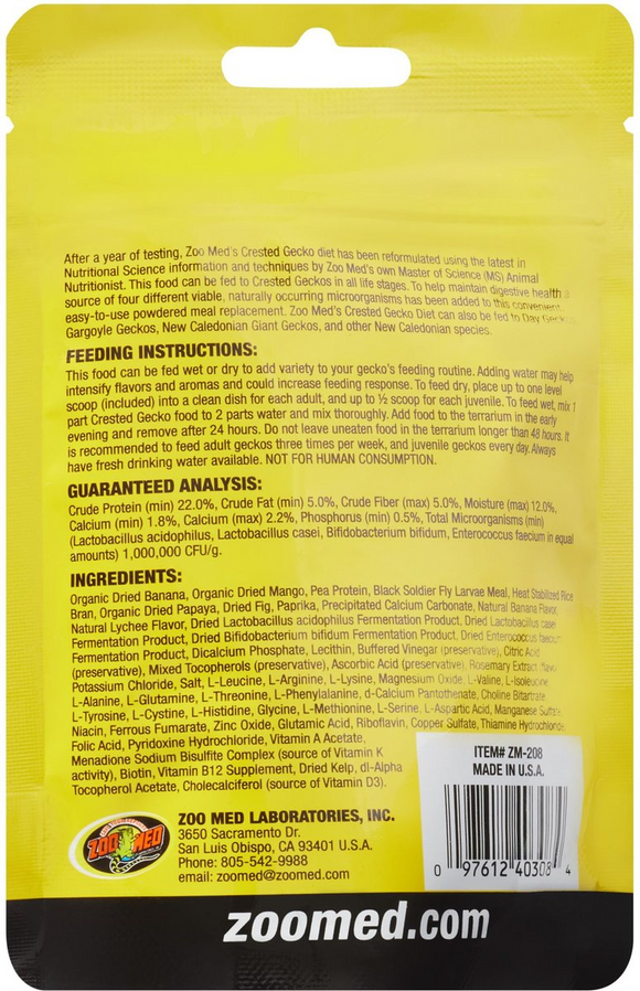 Zoo Med Crested Gecko Premium Blended Tropical Fruit Dry Food - Reptile Food 3
