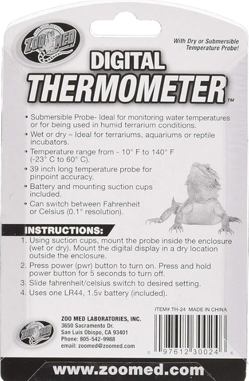 Zoo Med Digital Combo Thermometer Humidity Gauge For Reptiles - Reptile Thermometers & Timers 2