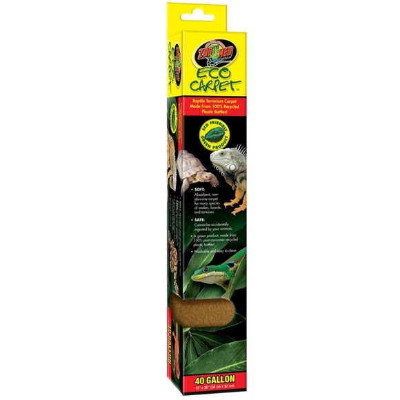 Zoo Med Eco Carpet packaging with images of lizards on a white background