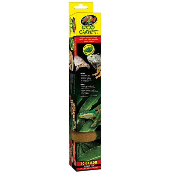 Zoo Med Laboratories Eco Carpet packaging for reptile terrariums on a white background