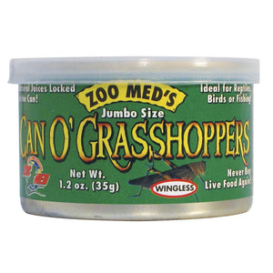 Zoo Med Jumbo Can O' Grasshoppers Reptile & Bird Food & Treat (1.2 oz)