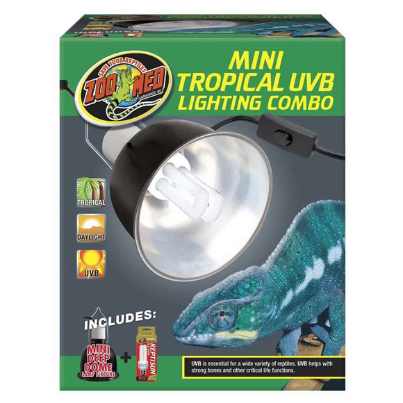 Zoo Med Mini Tropical UVB Lighting Combo - Reptile & Amphibian Habitat Heating & Lighting 1
