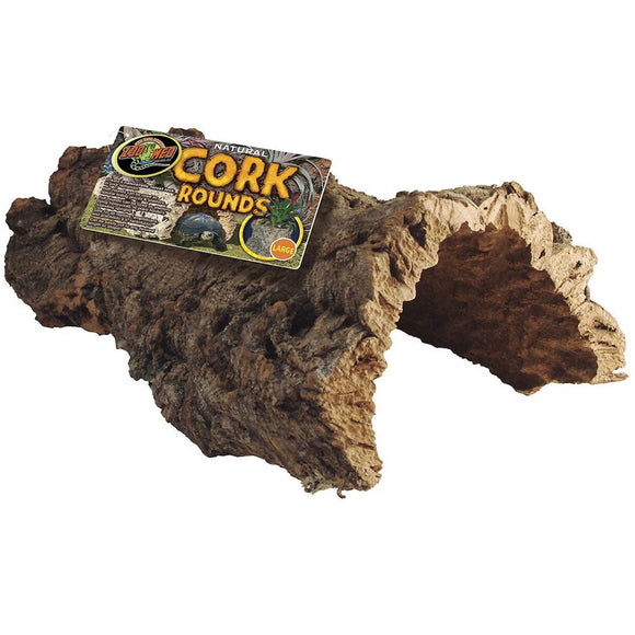 Cork rounds with a Zoo Med Laboratories label on a white background