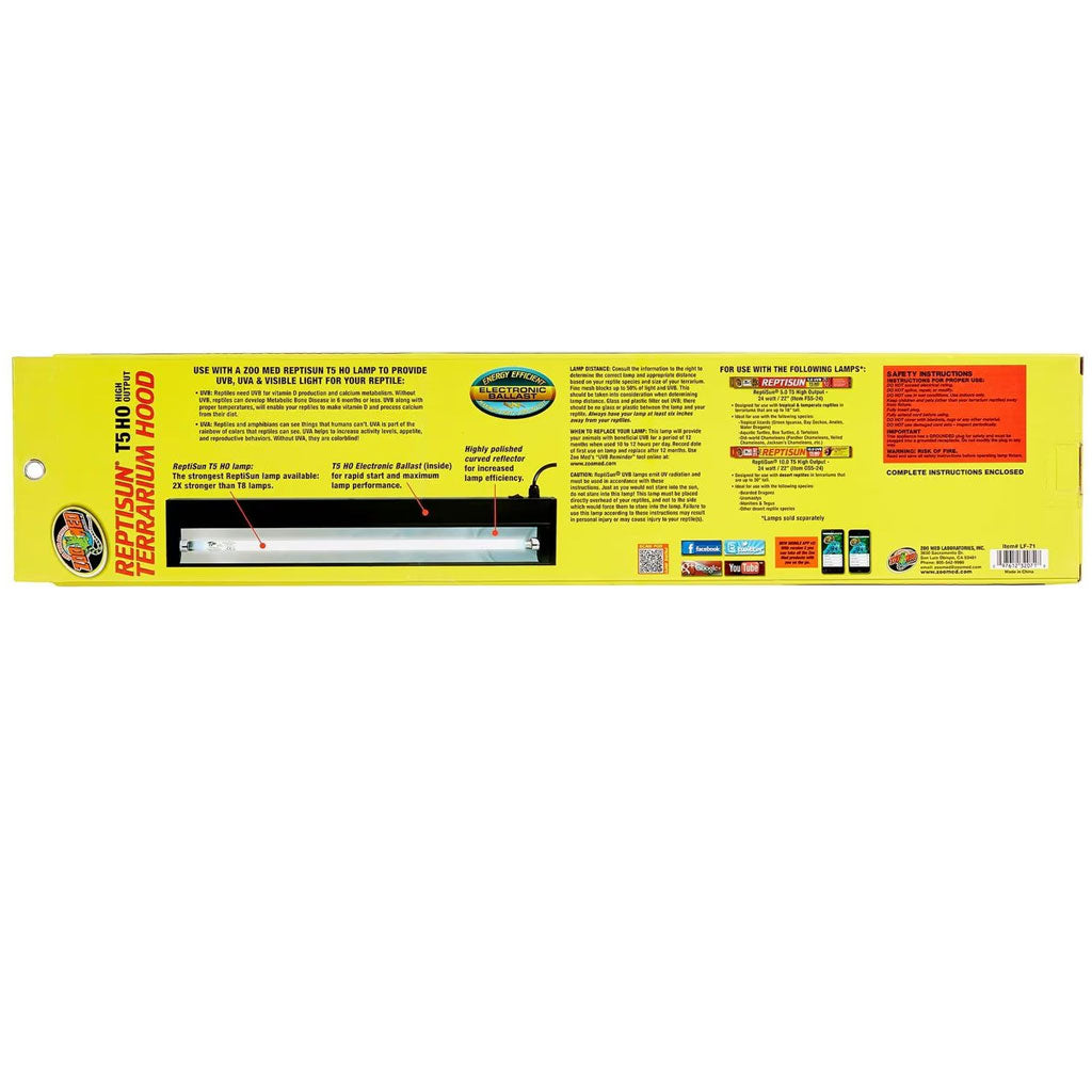 Zoo Med High Output ReptiSun T5 Hood - Ideal for UVB Bulbs