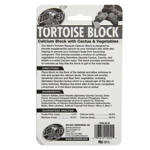 Zoo Med Tortoise Block Calcium Supplement with Cactus & Vegetables (5 oz) - Reptile Healthcare & Wellness 2
